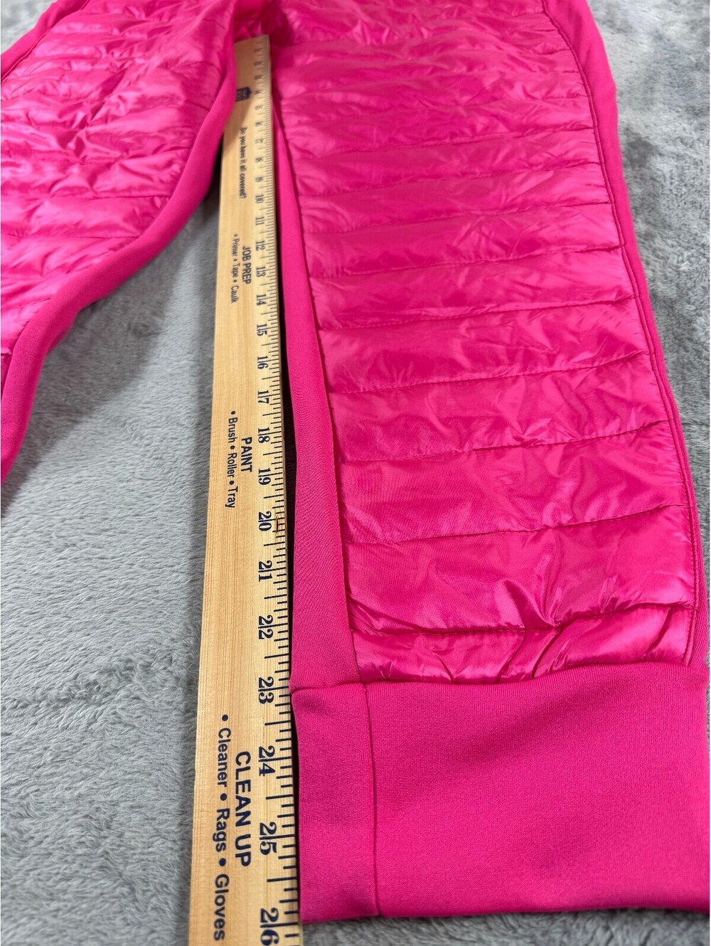 JoyLab Women's Quilted Puffer Pants Pink Panel Design Ribbed Cuffs Size XL NWT - Picture 5 of 9